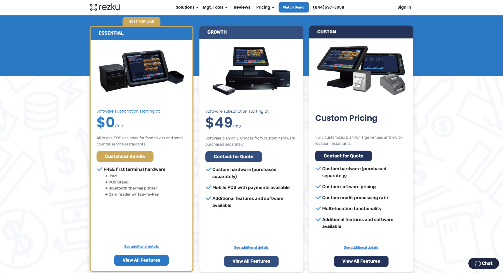 Rezku iPad POS Pricing